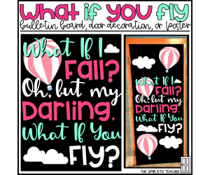 What If You Fly Growth Mindset Bulletin Board Kit, Door Decoration Set, or Poster