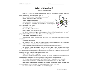 What is it Made of? Reading Comprehension Worksheet