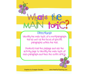 What is the Main Topic? Activity