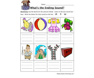What's the Ending Sound? Worksheet