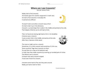 Where Can I See Crescents? Reading Comprehension Worksheet