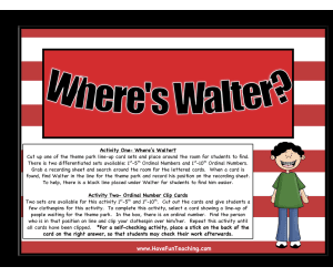 Where's Walter Ordinal Numbers Activity
