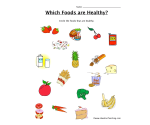 Which Foods are Healthy Worksheet