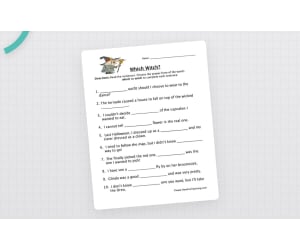 Which, Witch Homophones Worksheet