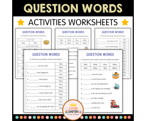 Who, What, When, Where, Why, How: Question Words Worksheet for Grade 1