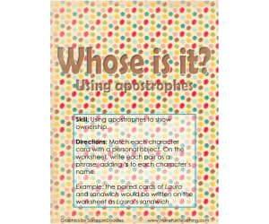 Whose Is It Apostrophe Activity