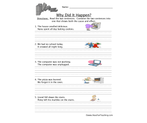 Why did it happen? Cause and Effect Worksheet