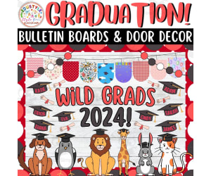 Wild Grads 2024!: Animals Graduation Bulletin Boards & Door Decor Kits