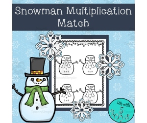 Winter Activity Snowman Multiplication Match