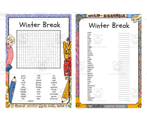 Winter Break word search & scramble