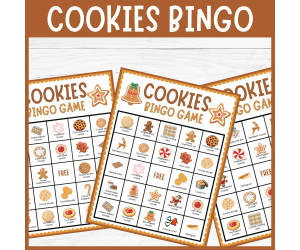 Winter Christmas Cookies Gingerbread Bingo Fun Holiday Treat Activity