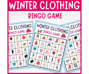 Winter Clothing Bingo Game ESL Seasonal Holidays Clothes Activities