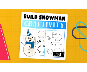 Winter craft Worksheet Activities, Build a Snowman craft