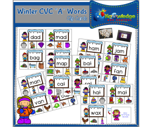 Winter CVC "A" Words Clip Cards - EBOOK