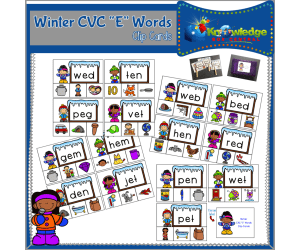 Winter CVC "E" Words Clip Cards - EBOOK