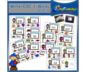 Winter CVC "I" Words Clip Cards - EBOOK