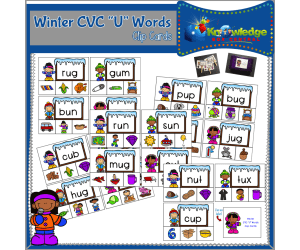 Winter CVC "U" Words Clip Cards - EBOOK