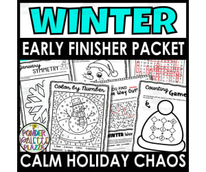 Winter Early Finisher Worksheets | Winter Break