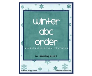 Winter Easy Alphabetical Order Activity