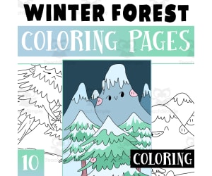 Winter Forest Coloring Pages Worksheet Activity For Morning Work
