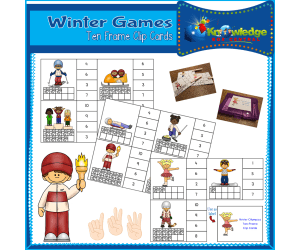Winter Games Ten Frame Clip Cards - EBOOK