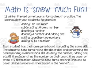 Winter Math Practice Games