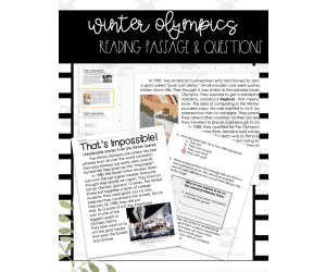Winter Olympics Reading Passage and Questions (Print and Digital)