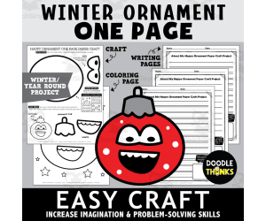 Winter Ornament Design One Page Paper Craft Art Activities