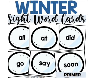 Winter Primer Sight Word Cards