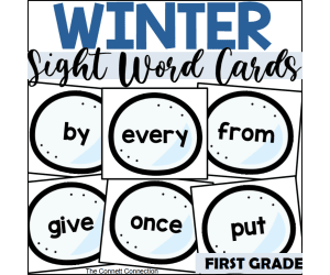 Winter Sight Word Cards for First Grade