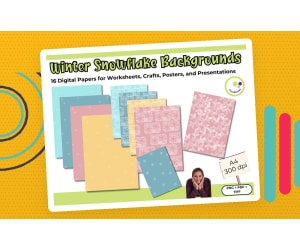 Winter Snowflake Backgrounds – 16 Digital Papers for Crafts, Poster ..