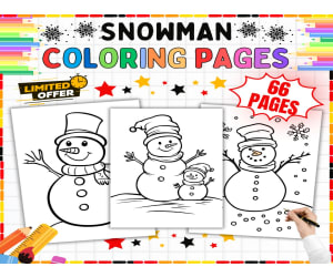 Winter Snowman Coloring Pages - 66 Printable Art Activity Sheets K-5