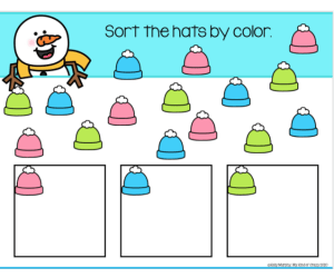 Winter Themed Color Sorting, Google Slides, Remote Teaching, Special Ed