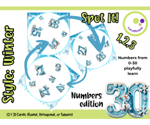 Winter-Themed Spot It Game – Fun Number Learning for Elementary & ESL