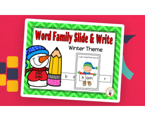 Winter Word Family Slide & Write