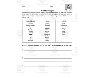 Wintery Dialogue Printable
