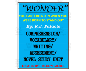 Wonder Novel Study Unit