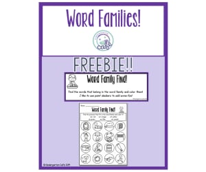 Word Family Find Worksheet
