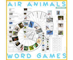 Word Games with Puzzles Crossword Wordsearch Anagram : AIR ANIMALS