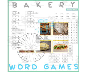 Word Games with Puzzles | Crossword Wordsearch Anagram | BAKERY