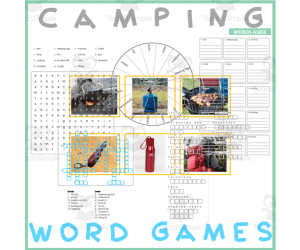 Word Games with Puzzles | Crossword Wordsearch Anagram | CAMPING