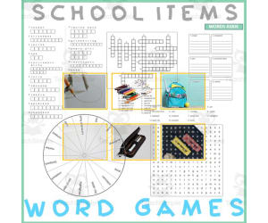 Word Games with Puzzles | Crossword Wordsearch Anagram | SCHOOL ITEMS