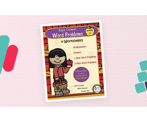 Word Problem Worksheets-Apple Theme