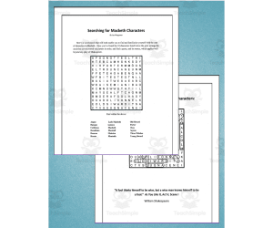 Word Search: Searching for Macbeth Characters