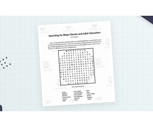 Romeo and Juliet Word Search – Character Names