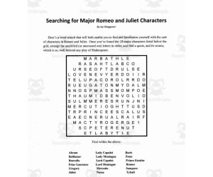 Word Search: Searching for Romeo and Juliet Characters