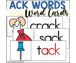 Word Wall Cards: ACK Words