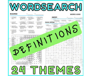 Wordsearch Worksheets Vocabulary Definitions