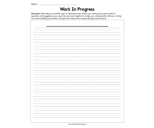 Work in Progress Peer Review Worksheet