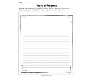Work in Progress Worksheet